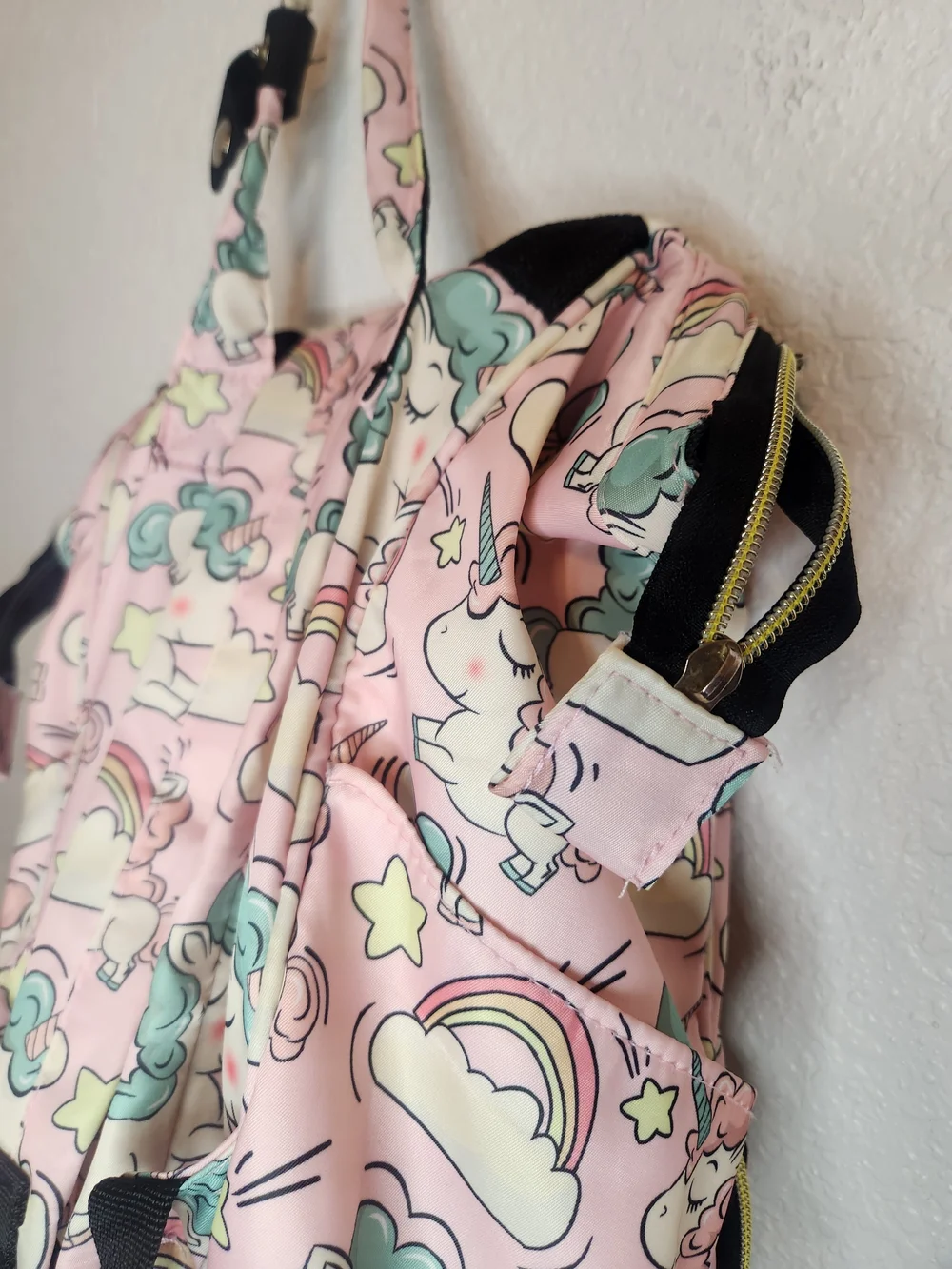 Living traveling share unicorn diaper and travel backpack 12x22